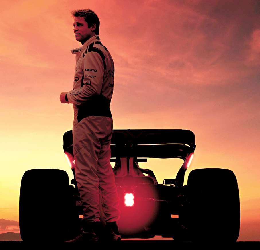 ●畢彼特飾演風光一時的賽車手Sonny 。