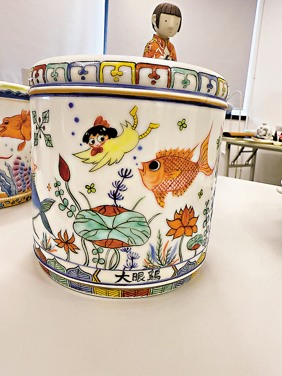 ●周皓琳筆下的魚藻紋畫出了香港街市的常見魚。