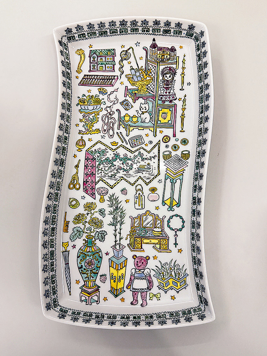 ●張正寧以「博古圖」為靈感畫出自己的收藏。