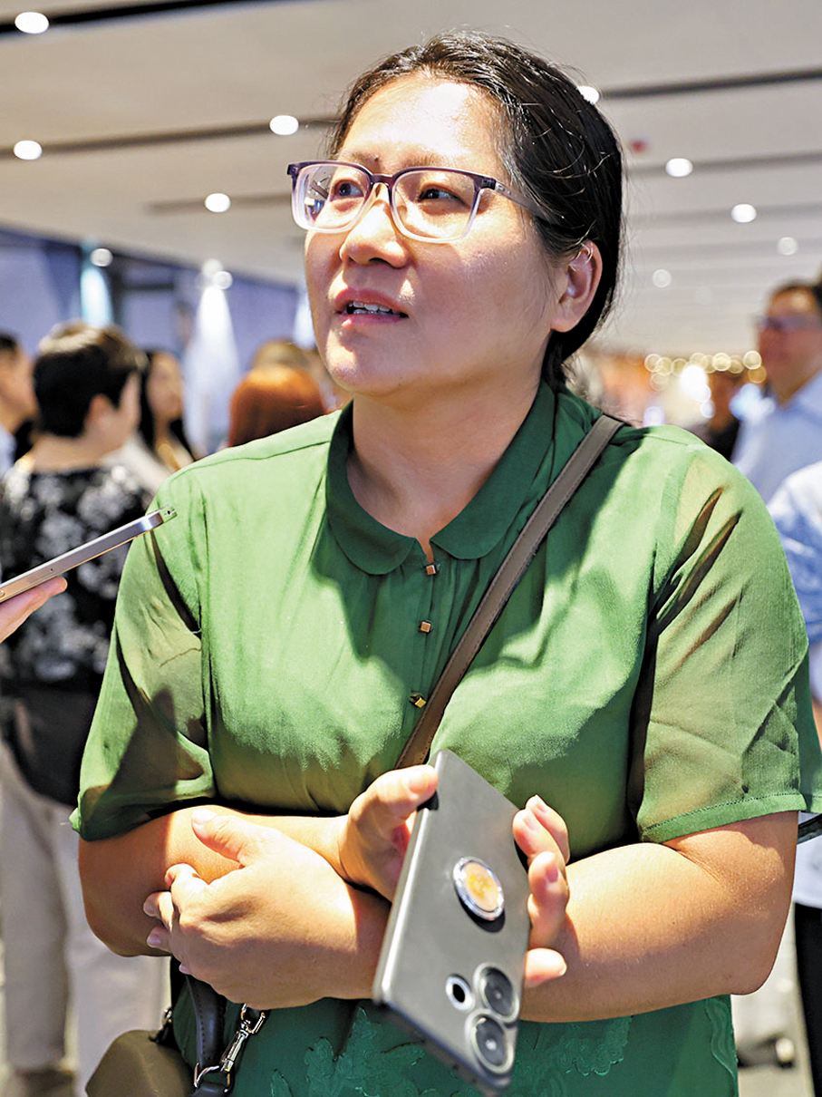 ●來自佛山的郵輪旅客黃女士。 香港文匯報記者北山彥  攝