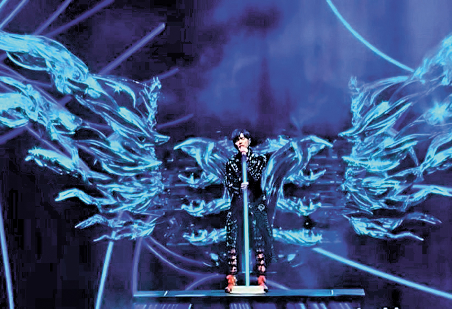 ●周杰倫一開場就唱出多首經典歌。  網絡截圖