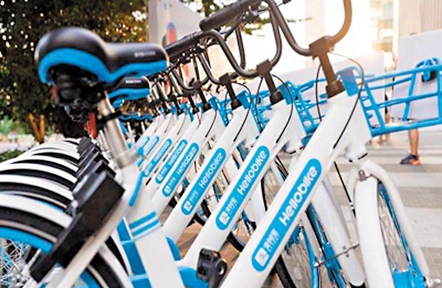 ●哈囉單車註冊用戶數超5億，電動車用戶超過3,000萬，依託支付寶流量導入，其出行生態系統月活用戶已突破1億。 資料圖片