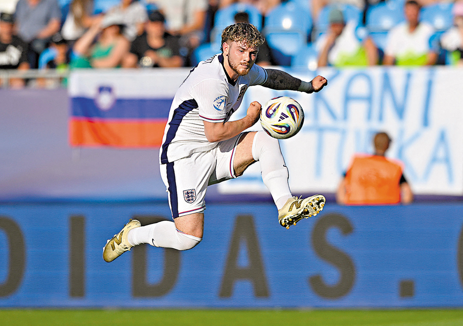 ●狀態上佳的哈維艾利洛是英格蘭對抗德國隊的進攻利器。  資料圖片