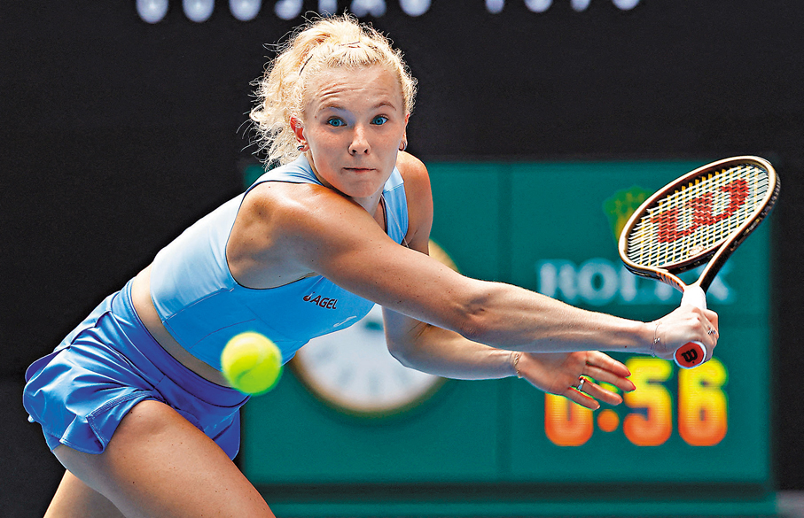 ●西尼亞科娃曾兩次在草地賽事擊敗鄭欽文。資料圖片