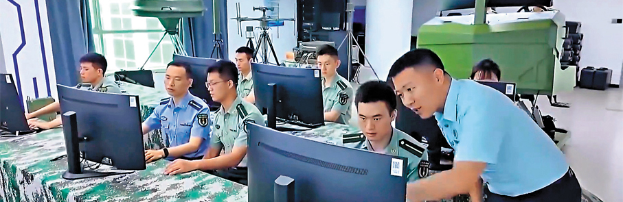 ●6月28日，三所新調整組建的軍校成立。圖為信息支援部隊工程大學教學場景。 視頻截圖