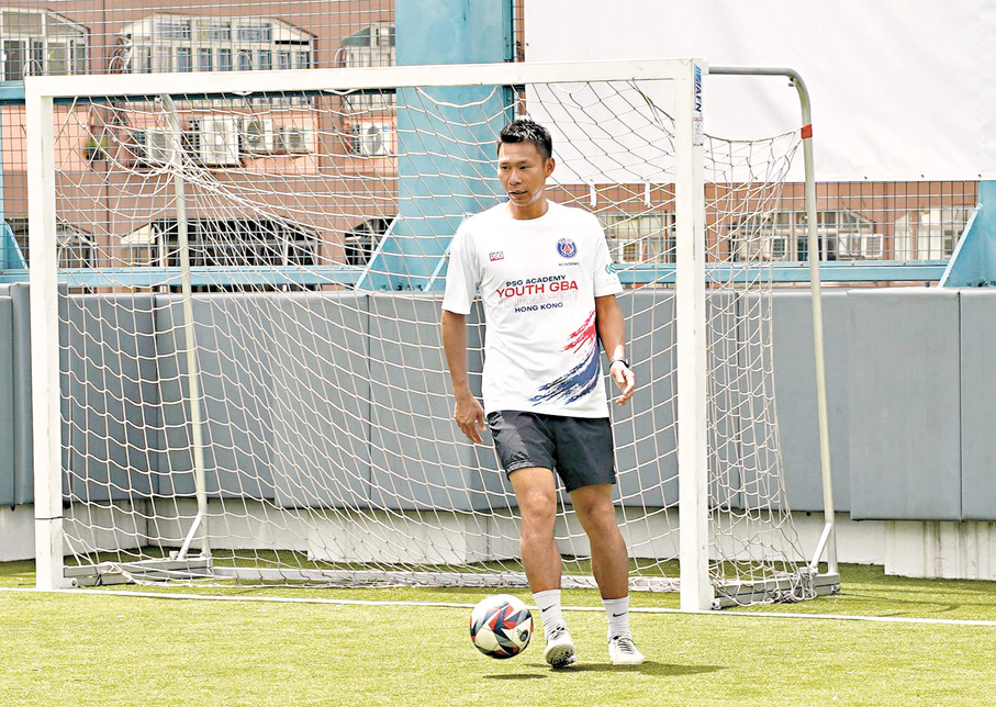 ●港足門將葉鴻輝昨日出席活動。香港文匯報記者張發兒 攝