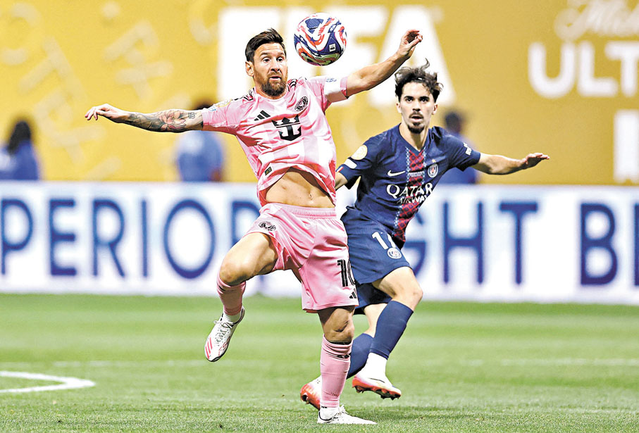 ●對陣舊東家PSG,美斯(左)大敗而回。 法新社