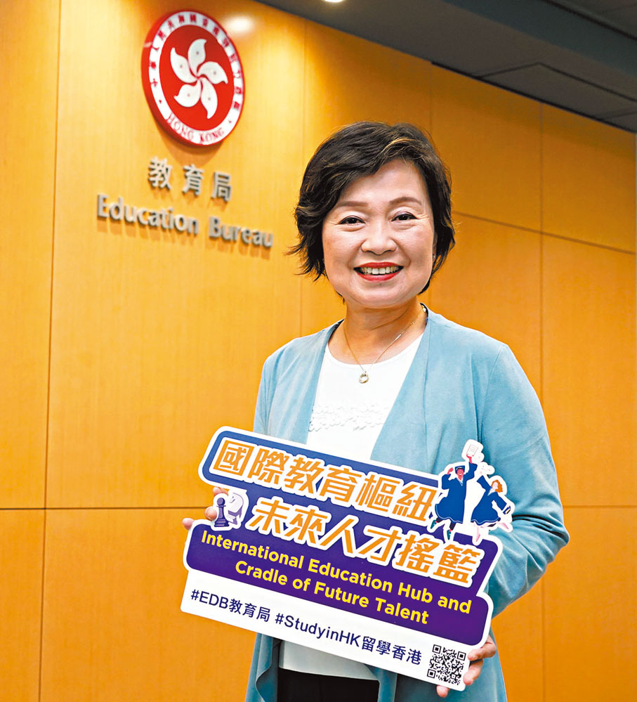 ●蔡若蓮表示,教育局會以「拼船出海」模式舉辦海外教育展,強化「留學香港」品牌的國際影響力。香港文匯報記者曾興偉 攝