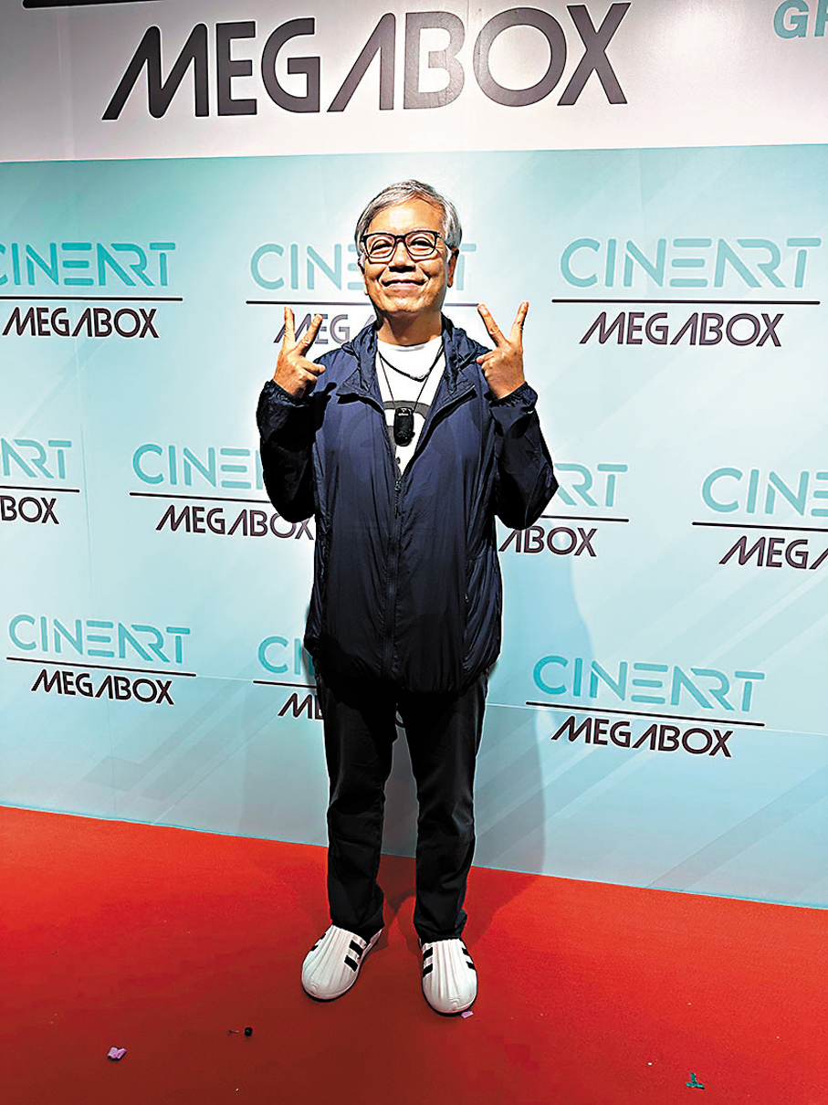 ●田啟文透露由他監製的電影《阿龍》9月上畫。  子棠 攝