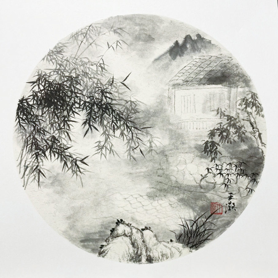 ●寫生清溪圖（中國畫）。