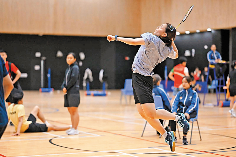 ●羽毛球大師姐梁悅儀力爭混雙獎牌，誓為世大運「最後一舞」添寫完美句號。 香港文匯報記者張發兒  攝