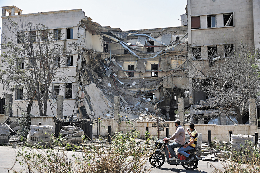 ●敘利亞國防部總部大樓損毀嚴重。 美聯社