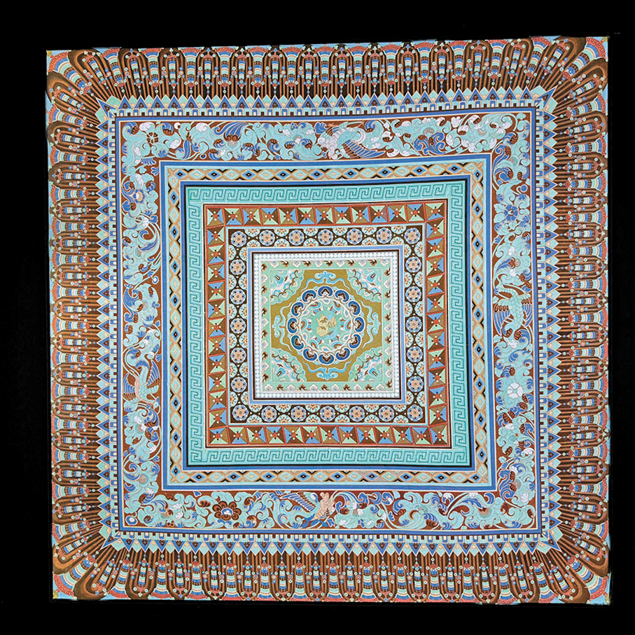 ●莫高窟第85窟的「獅子蓮花藻井」圖案。