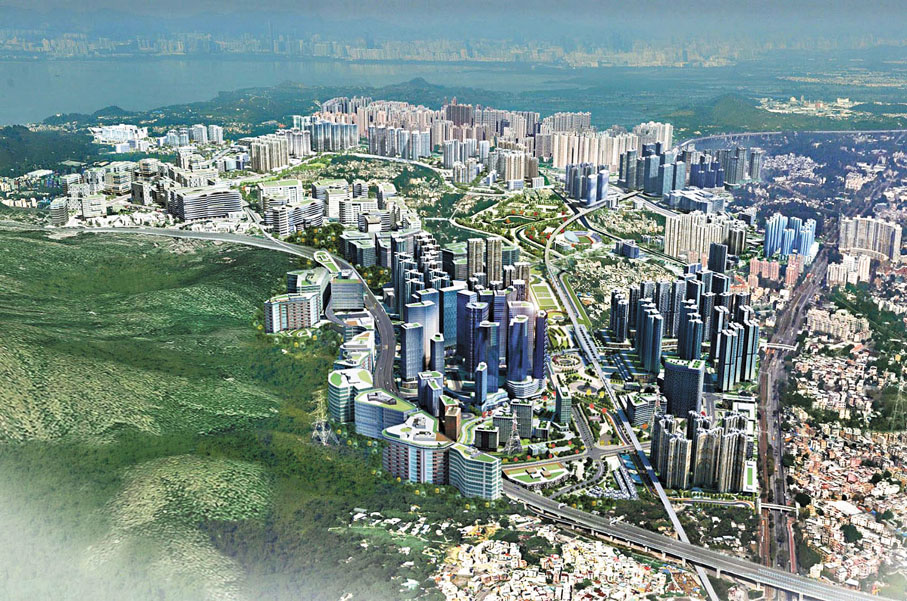 ●圖為洪水橋/厦村新發展區構想圖。 發展局網站圖片