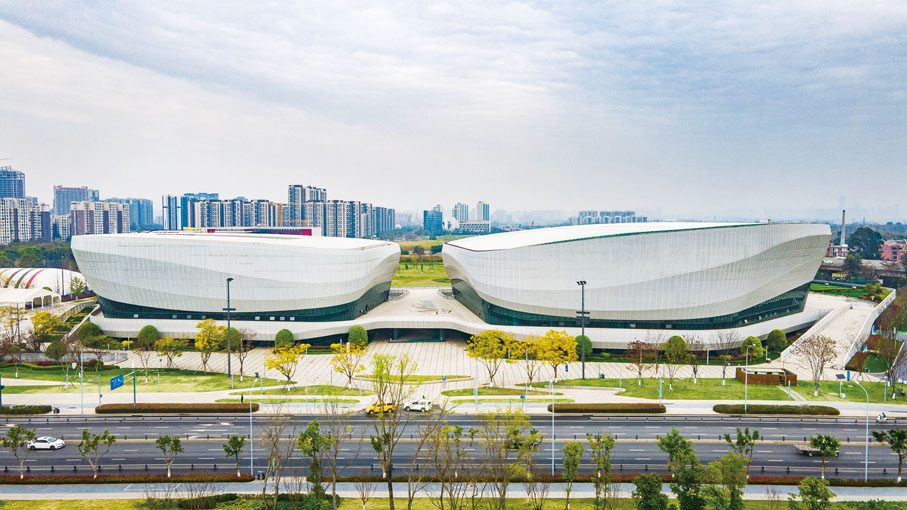 ●成都世運會舉辦場館之一「成都高新體育中心」。