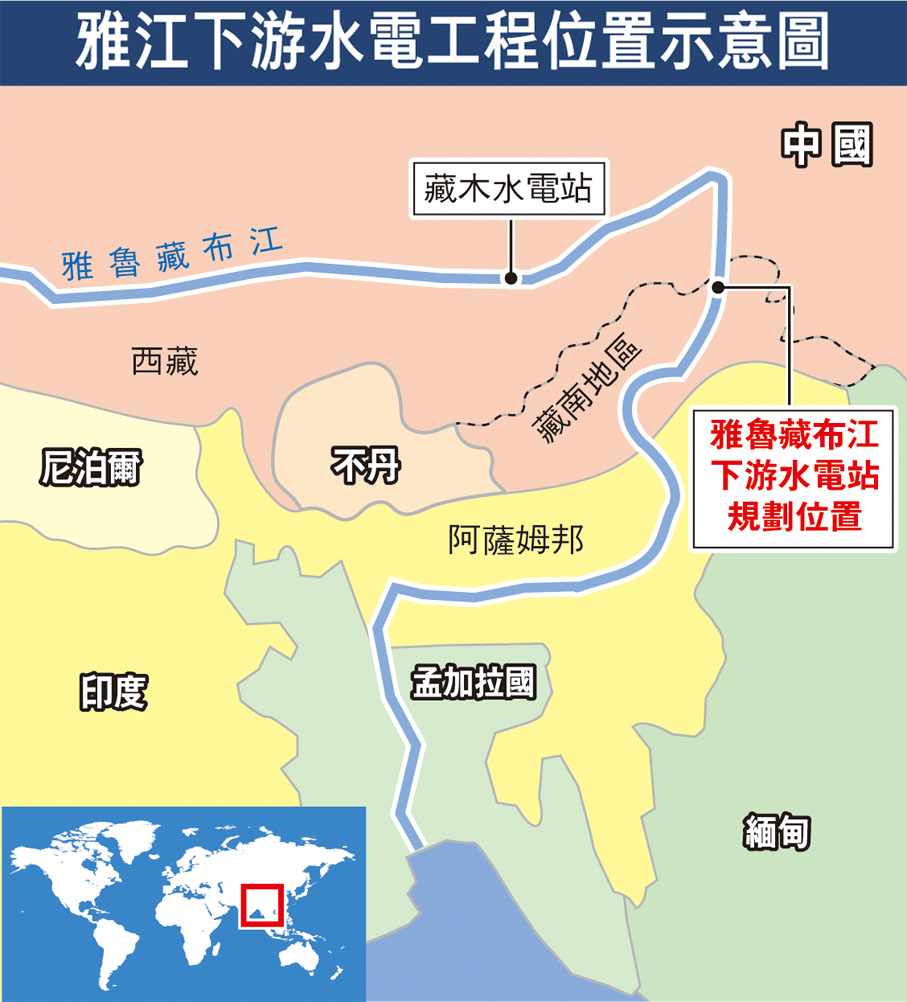 雅江下游水電工程位置示意圖