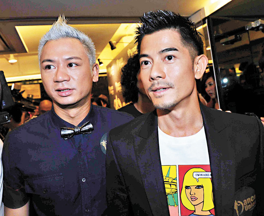●星級排舞師黃國榮（左）與郭富城合照。資料圖片
