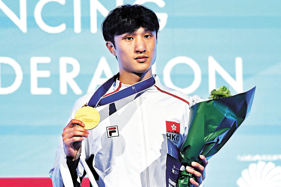 ●蔡俊彥勇奪世錦賽金牌，登頂世界第一。 法新社