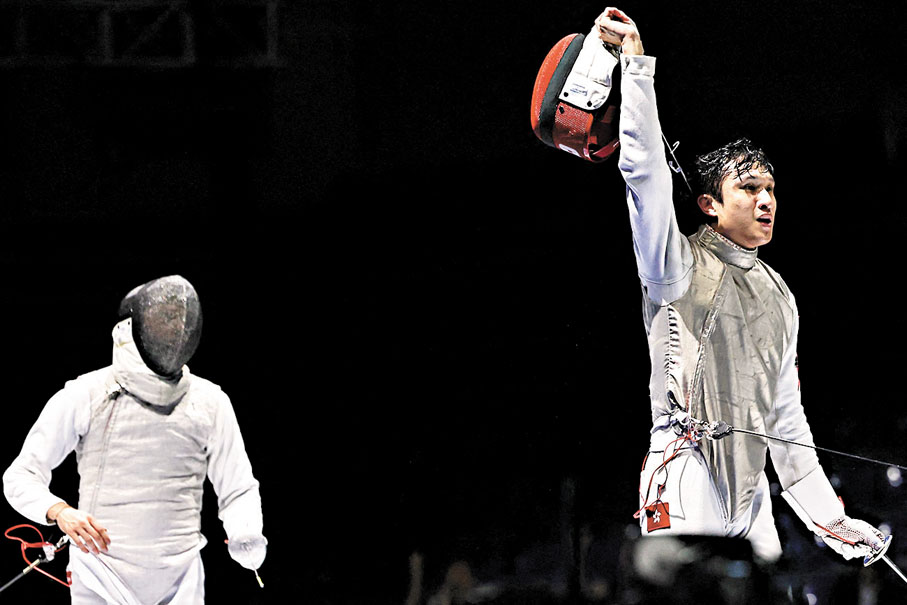 ●蔡俊彥於世錦賽決賽，以15：9擊敗基利爾保路達捷夫。 法新社