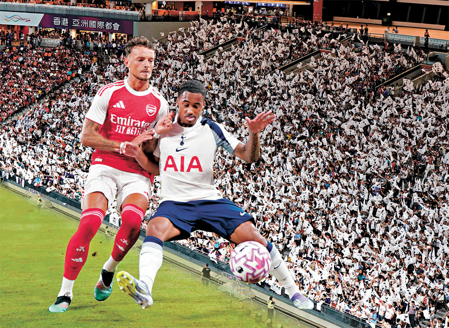 ●奧度拔（右）與賓韋特展開正面交鋒。香港文匯報記者郭正謙 攝