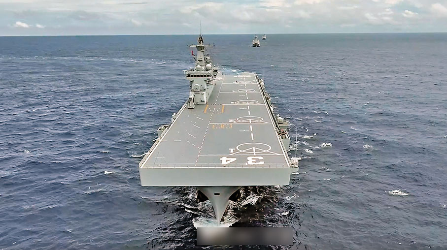 ●湖北艦舷號34，是人民海軍第4艘075型兩棲攻擊艦。 網上圖片