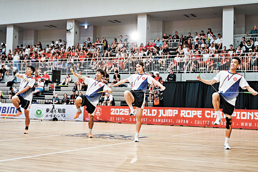 ●港跳繩隊在世錦賽初賽先聲奪人。中國香港跳繩總會圖片