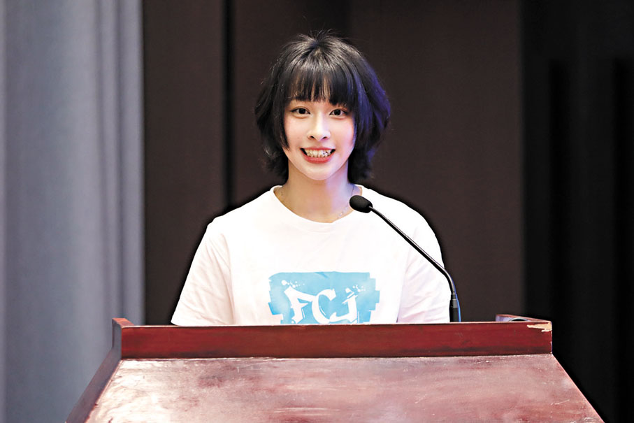 ●樹仁大學林佳眉代表香港學子發言。大公文匯全媒體 特約記者陳鴻博  攝