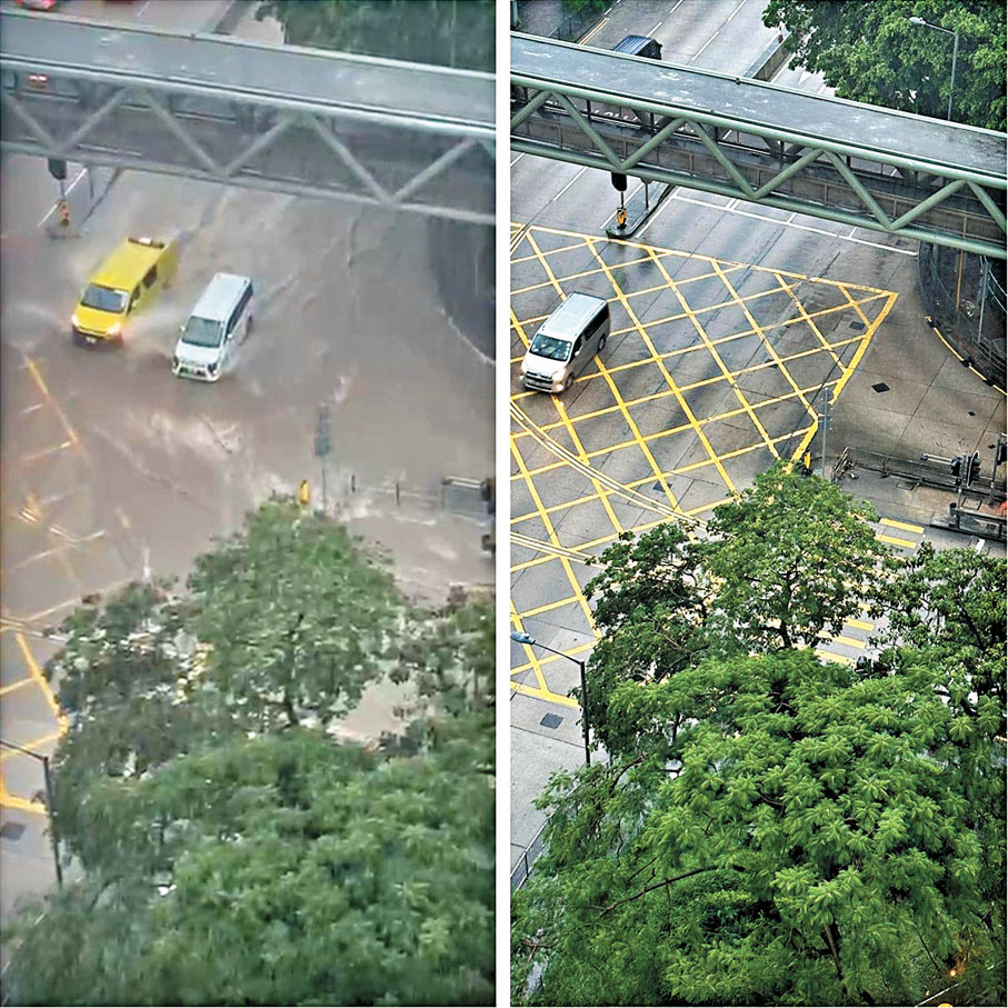 ●今早黃大仙出現水浸，黃大仙民政事務處立刻通知渠務署應急隊跟進，經迅速處理後情況已大為改善。 民政事務總署Fb圖片