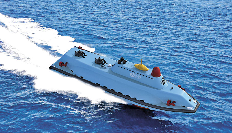 ●雲洲智能高速可潛無人艇「藍鯨號」。香港文匯報廣東傳真