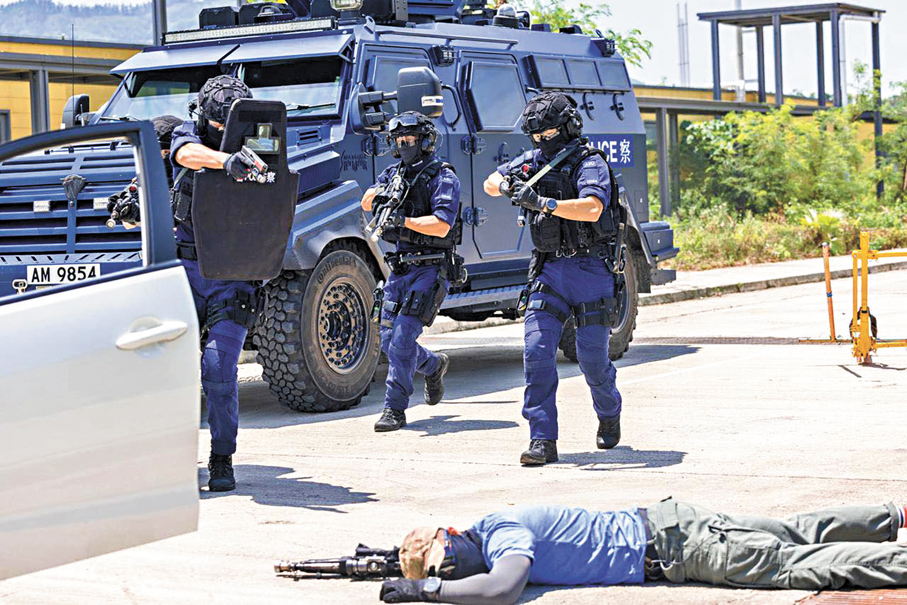 ●警方舉行跨部門反恐及重大事故演習。 香港警察Fb圖片