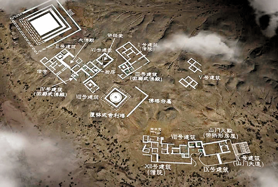 ●新疆喀什莫爾寺遺址布局示意圖。新華社（中央民族大學供圖）