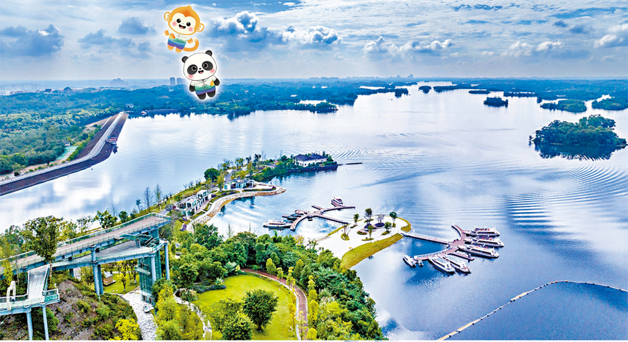 ●成都世運會衝浪板、索道滑水等比賽場地—三岔湖水上項目中心。 受訪者供圖