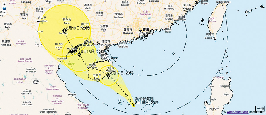 ●香港天文台於昨晚10時20分發出一號戒備信號，香港風力今日會有所增強。天文台網站圖片