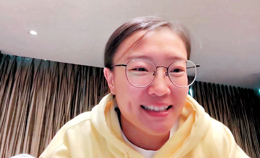 ●石銘在線接受媒體群訪。 香港文匯報記者夏微截圖