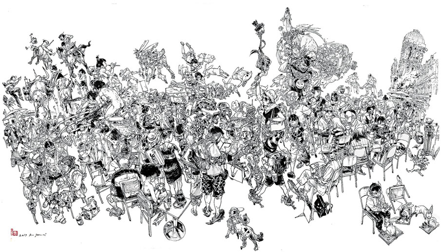 ●《聖馬可廣場的群像》為首度公開展出。香港藝術中心供圖