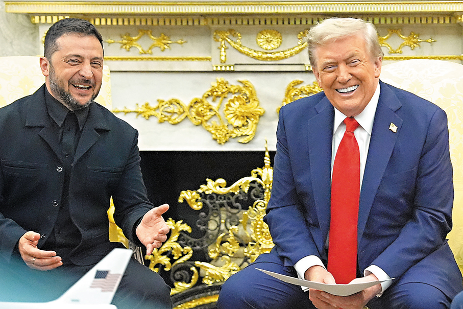 ●特朗普（右）被指對俄方感到失望。 資料圖片