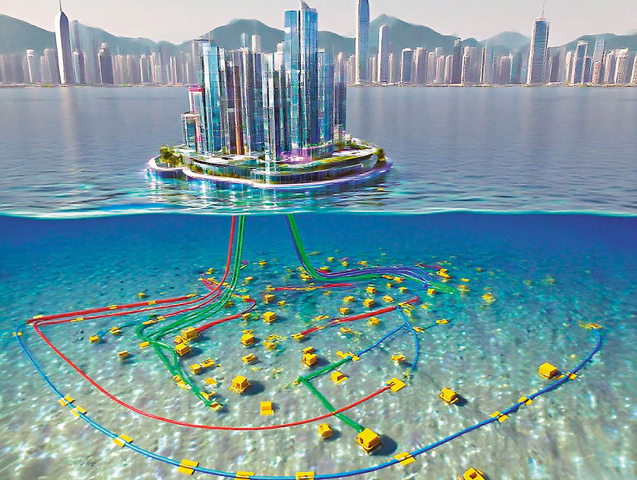 ●海上人居概念圖（AI生成）。