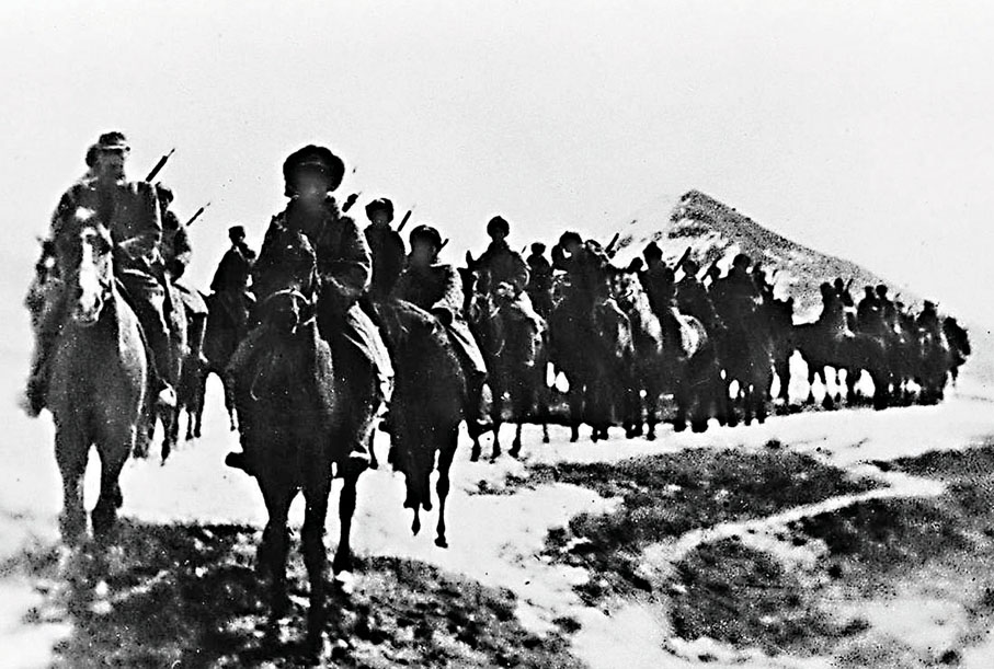 ●東北抗日聯軍騎兵部隊。 資料圖片