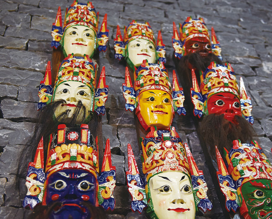 ●屯堡地戲面具。　安順市委宣傳部供圖