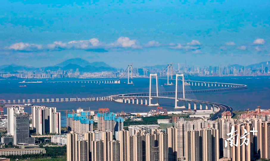 ●珠江口西岸都市圈規劃打造成為粵港澳大灣區的重要增長極。圖為深中通道。 資料圖片
