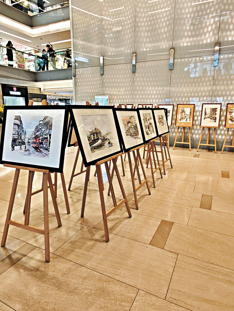 ●明月早前在大有商場舉行畫展「行·街·市」。