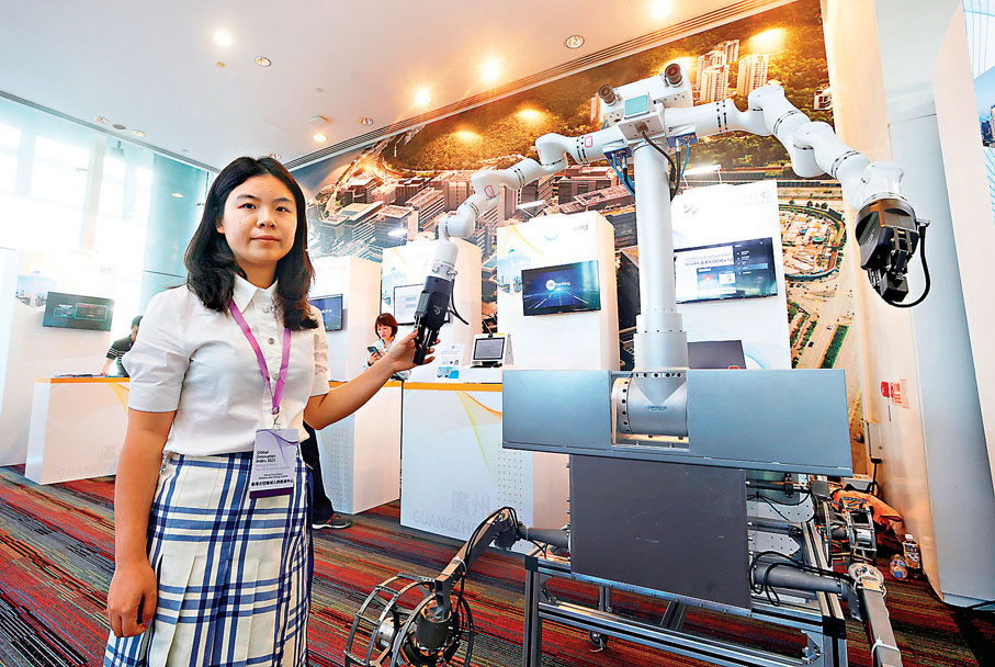 ●來自「深圳—香港—廣州」集群的企業表示，粵港澳大灣區的融合發展給企業科創構建了很好的成長土壤，作為創新集群的參與者和貢獻者感到激動與自豪。香港文匯報記者郭木又  攝