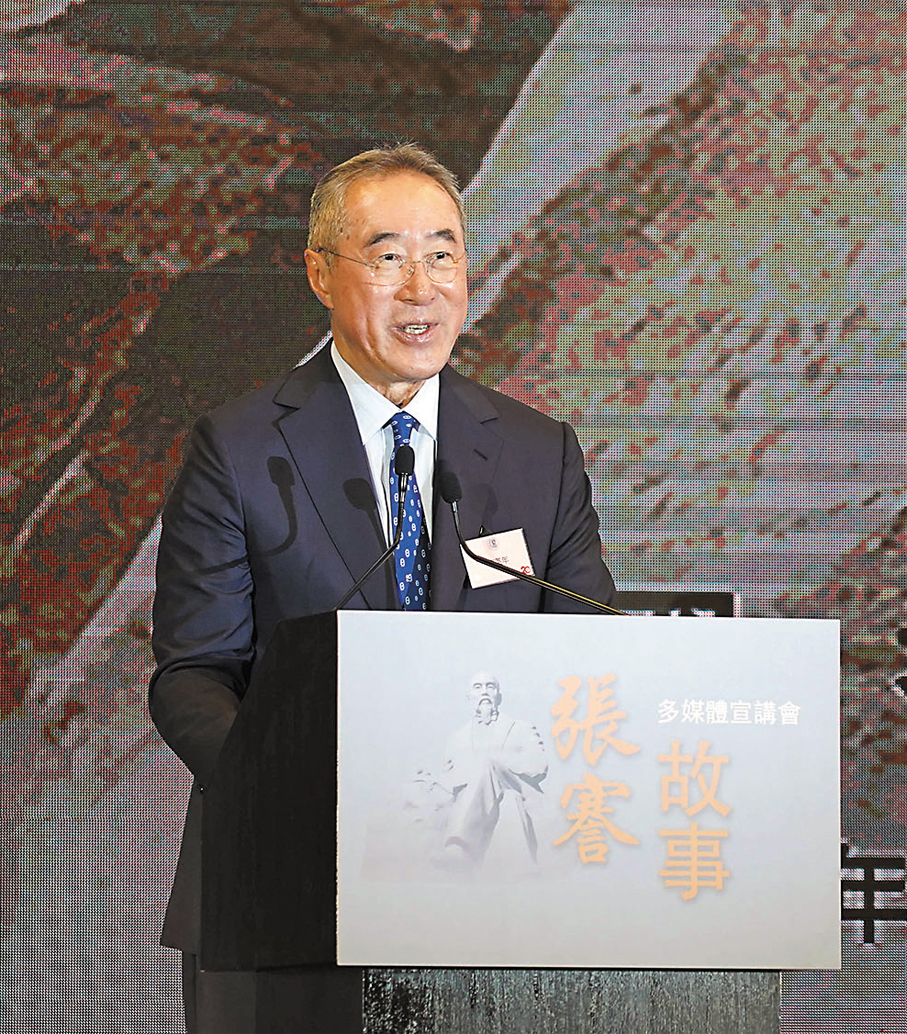 ●唐英年在宣講會上致辭。香港文匯報記者曾興偉  攝