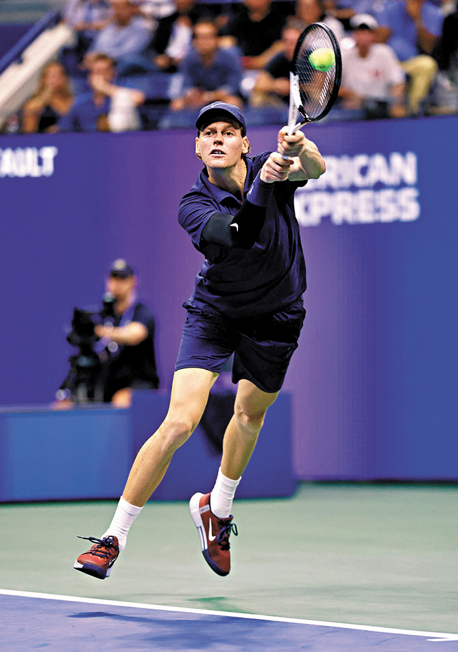 ●辛拿擊敗艾加阿利亞後，連續第五次打入大滿貫決賽。 法新社