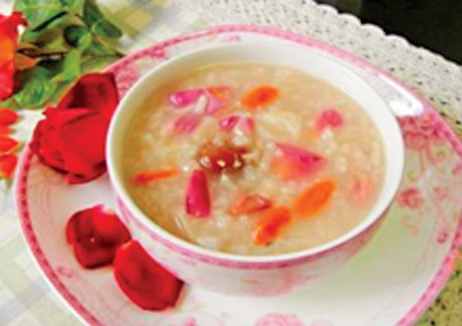 ●玫瑰沙參枸杞粥