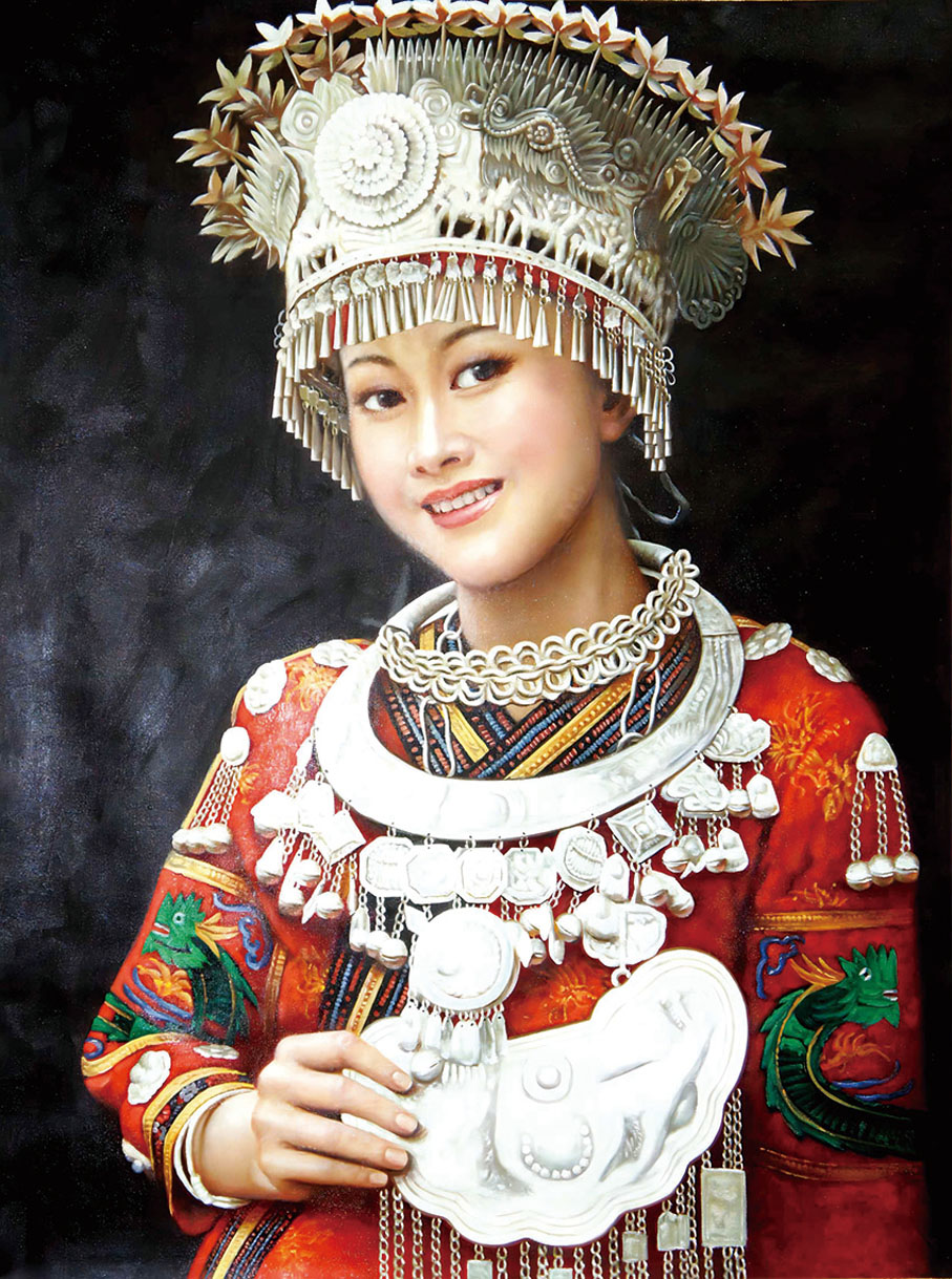 ●苗女服飾（油畫）。