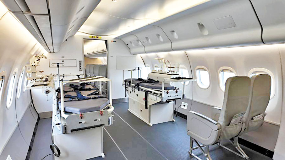 ●首架C909醫療機內部。 香港文匯報河南傳真