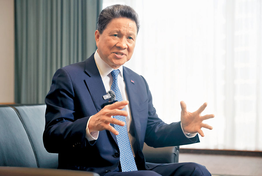 ●柬埔寨副首相孫占托稱，過去十年間，中柬合作已推動多項重大建設﹐有力支撐柬埔寨經濟長期維持高增長率。香港文匯報記者郭木又  攝