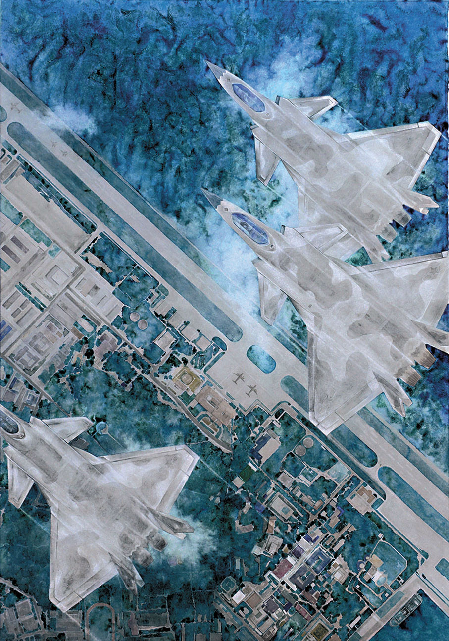 ●《空中雄鷹》，2022年，185×130cm