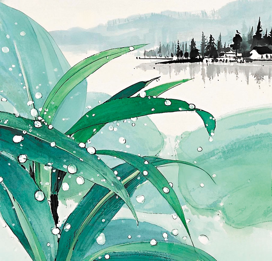 ●白露是空氣裏的水汽熬了半宿才凝成的溫柔。 AI繪圖